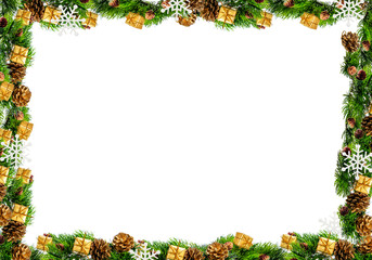 Christmas frame isolated on a white background