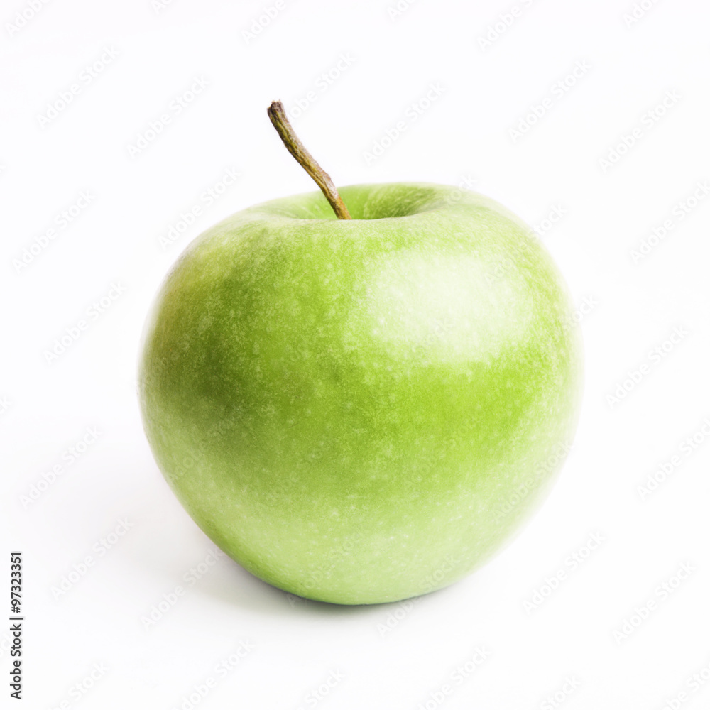 Green apple isolated on white background as package design element Green apple isolated on white background as package design element