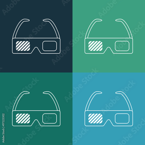 Glasses for cinema icon
