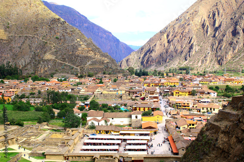 Fotografie, Obraz Small town of Ollantaytambo, Peru in the Sacred Valley