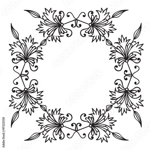 Hand drawing zentangle floral decorative frame