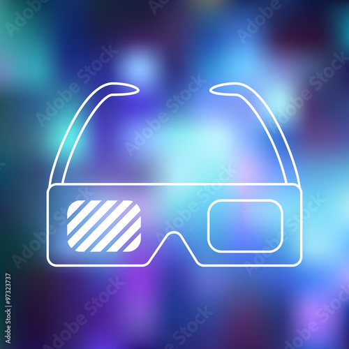 Glasses for cinema icon