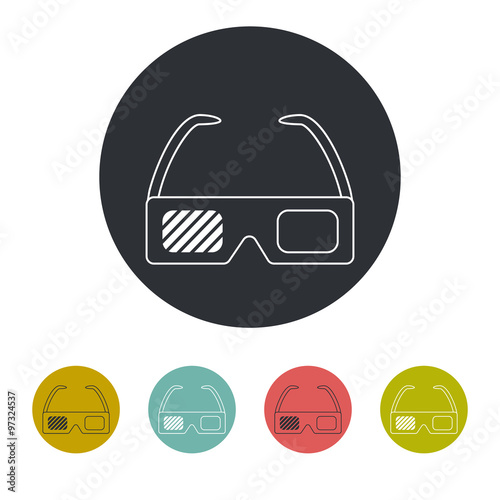Glasses for cinema icon