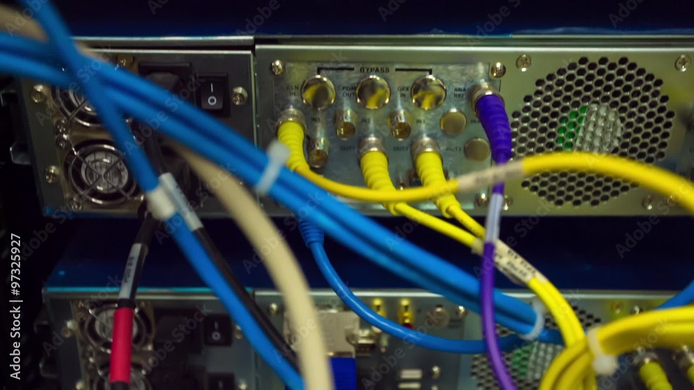 Back Side Of Modern Working Data Center Servers With - Cloud Service ...