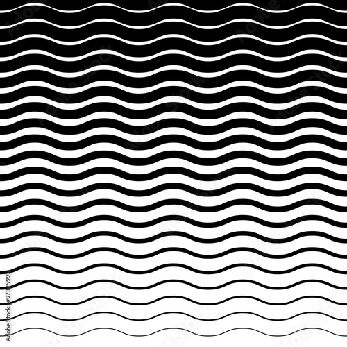 Wavy, zig zag horizontal lines. Horizontally seamless. photo