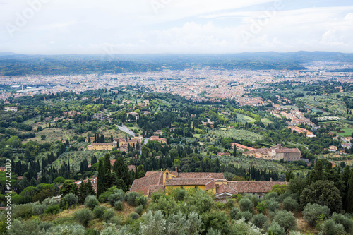 the Florence dome in a far away panorama from Fiesole