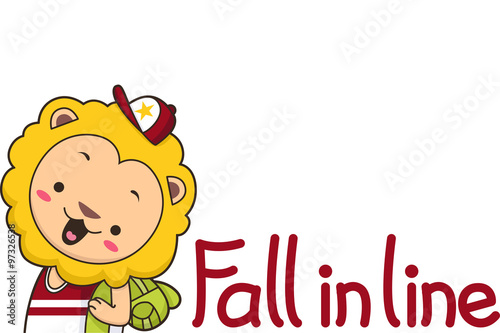 Cute Lion Fall In Line