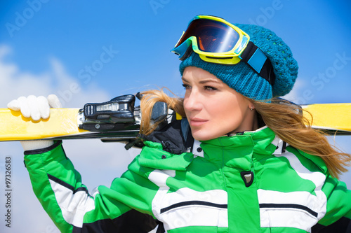 Skier woman portrait