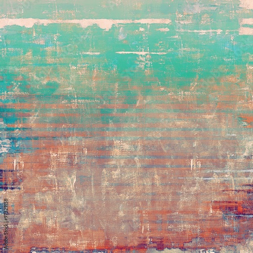 Grunge aging texture, art background. With different color patterns: brown; blue; red (orange); green