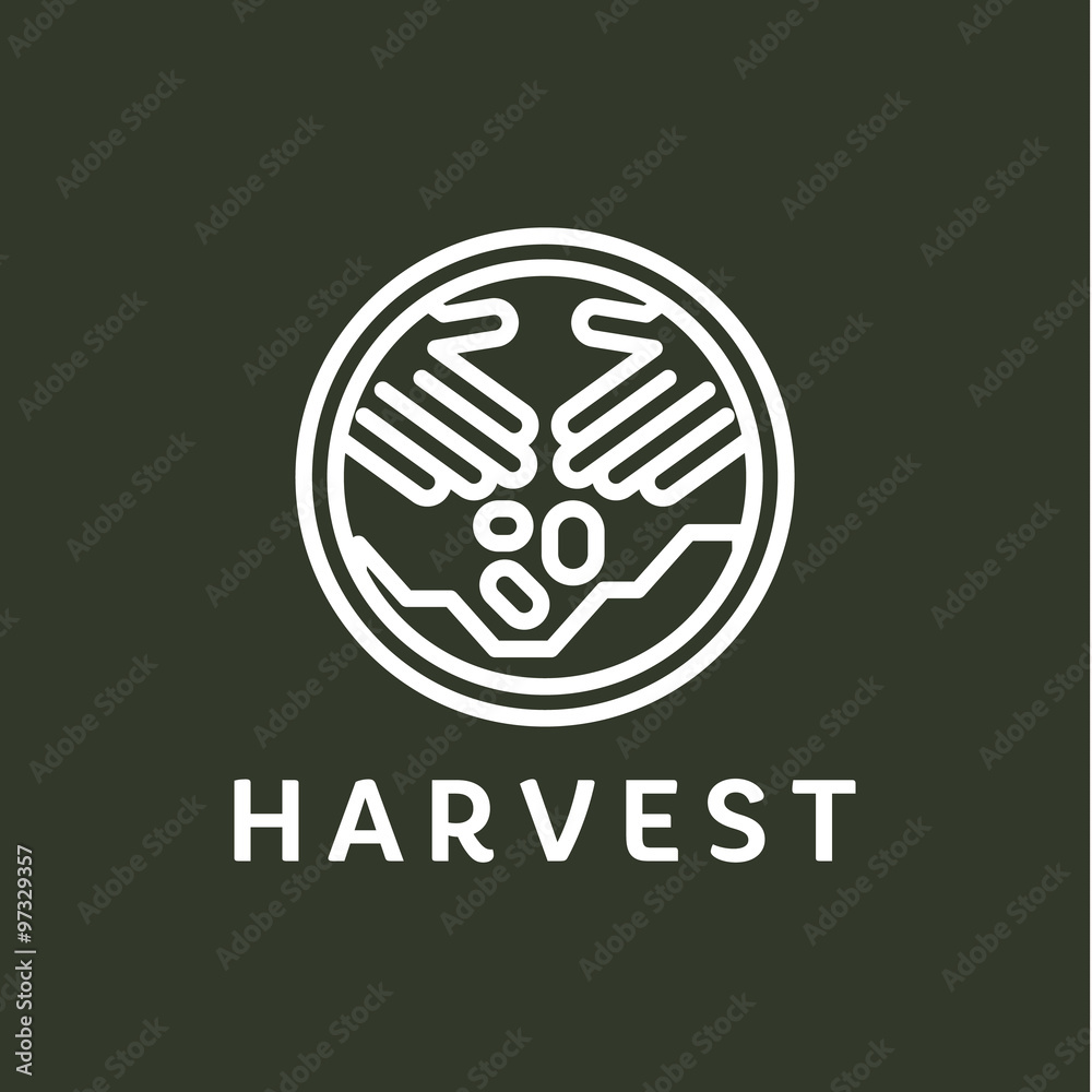 Logo outline horticulture crop plant soil style flat trend icon quality Logo outline horticulture crop plant soil style flat trend icon quality