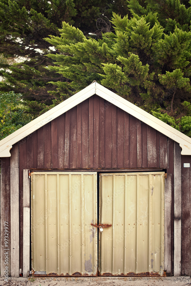 Boat sheds on the beach Boat sheds on the beach