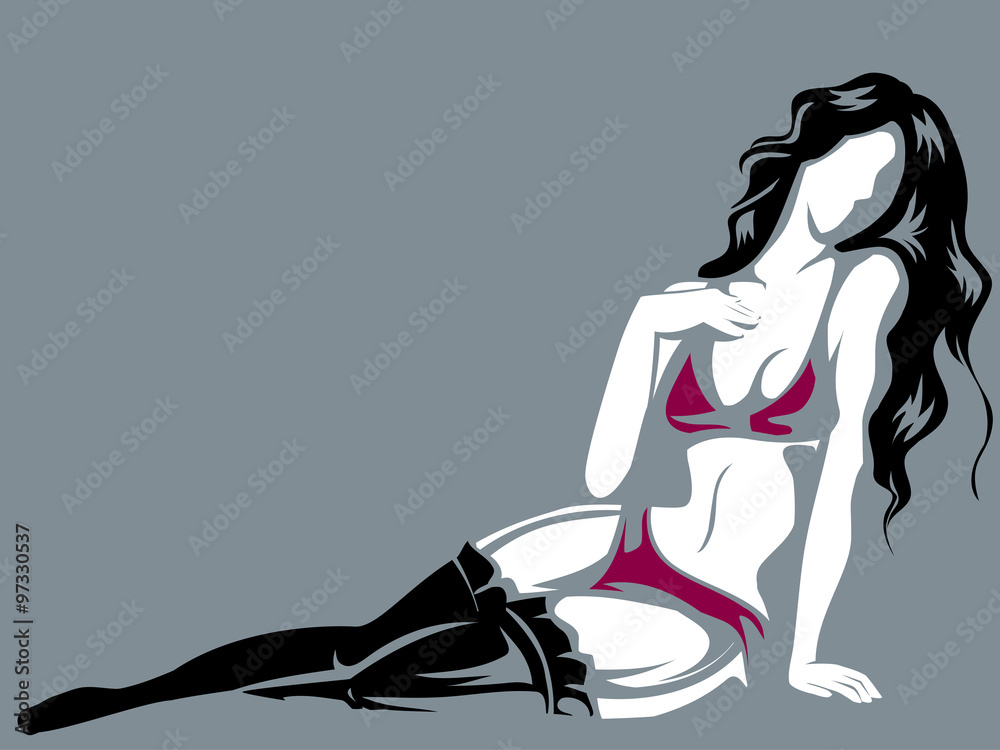 Girl Boudoir Stencil Black and Red Girl Boudoir Stencil Black and Red