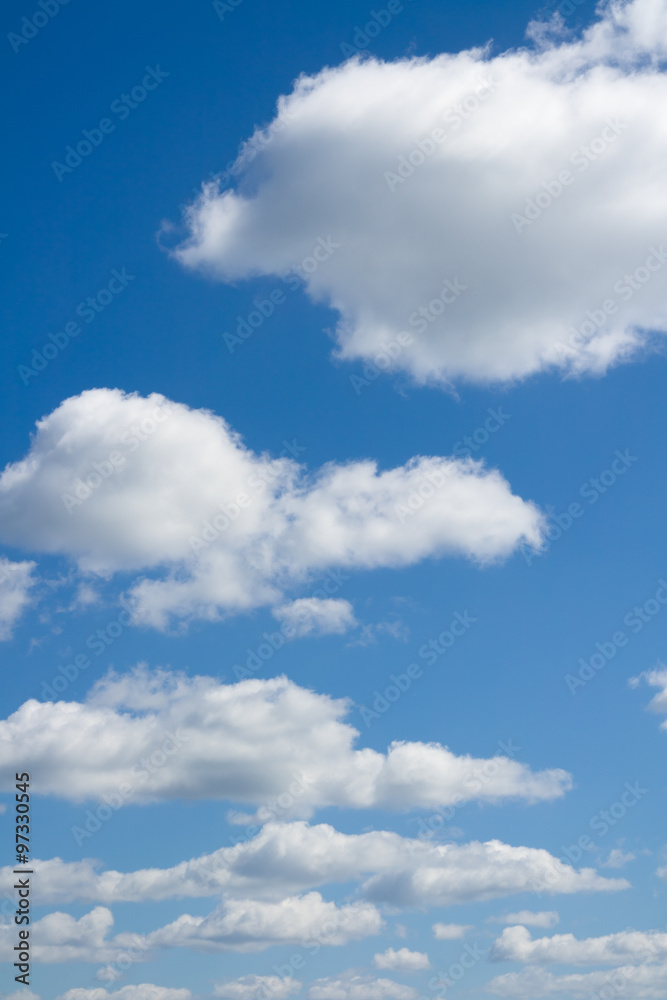 Heaven. White heap clouds in the blue sky. Heaven. White heap clouds in the blue sky.