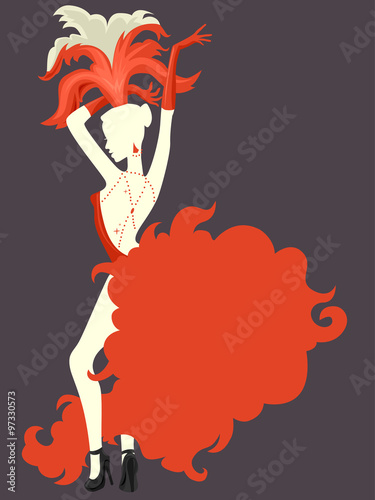 Leinwand Poster Mädchen Cabaret Performer Pose Schablone