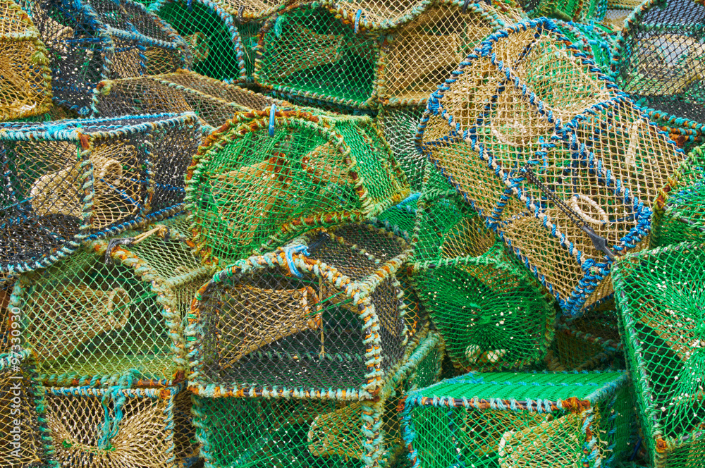 Fishing creels at Elgol port Fishing creels at Elgol port