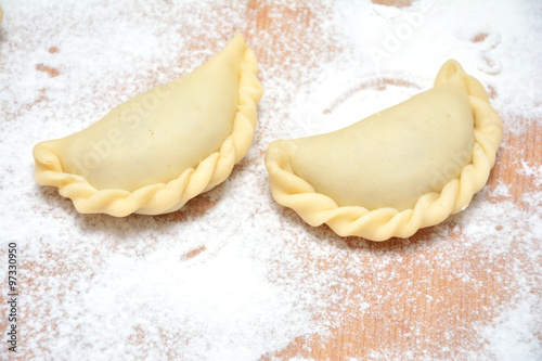Obraz w ramie Raw homemade dumplings