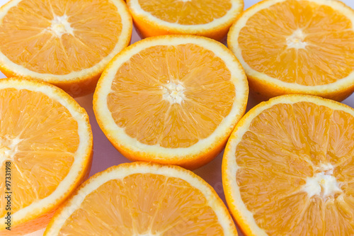 half oranges   sliced orange fruits closeup