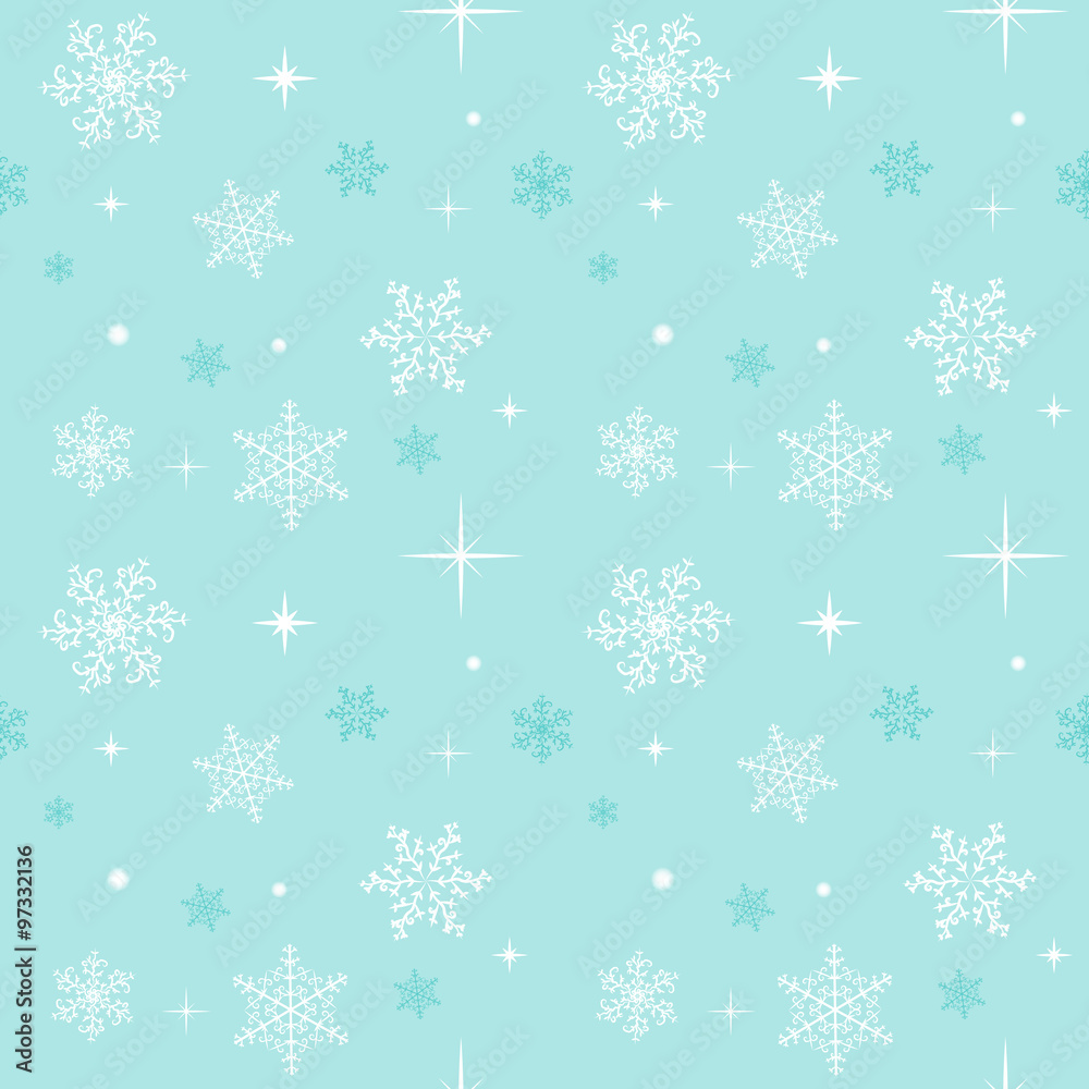 Seamless winter pattern with snowflakes. Vector illustration, EPS10.