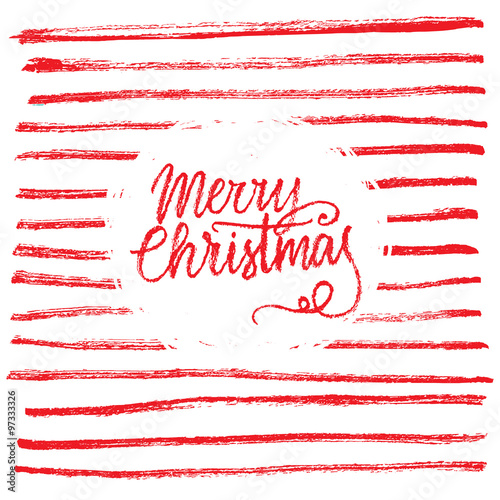 Merry Christmas, calligraphic poster.