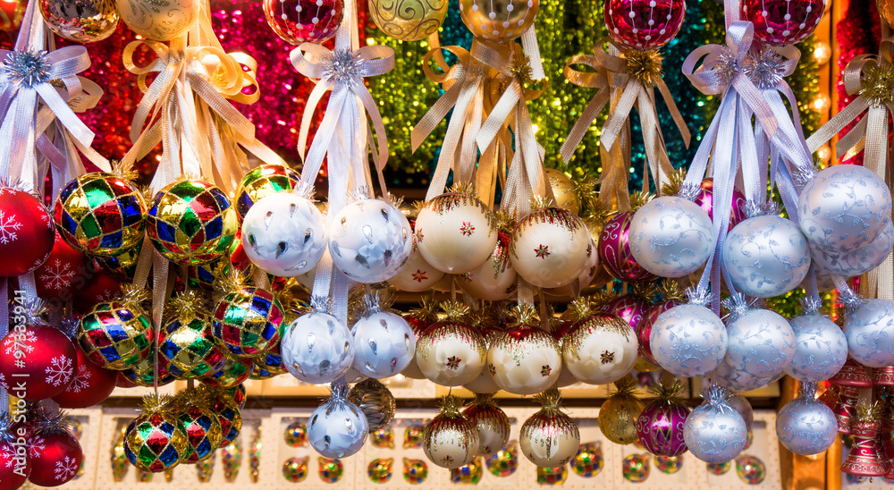 christmas market.  Christmas decoration .  Colorful Christmas de