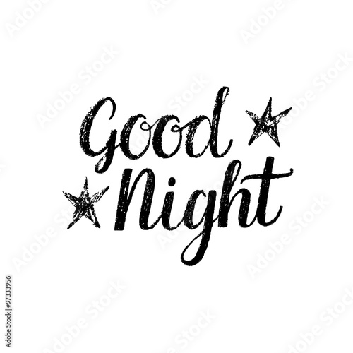 Good night, hand drawn isolated phrase