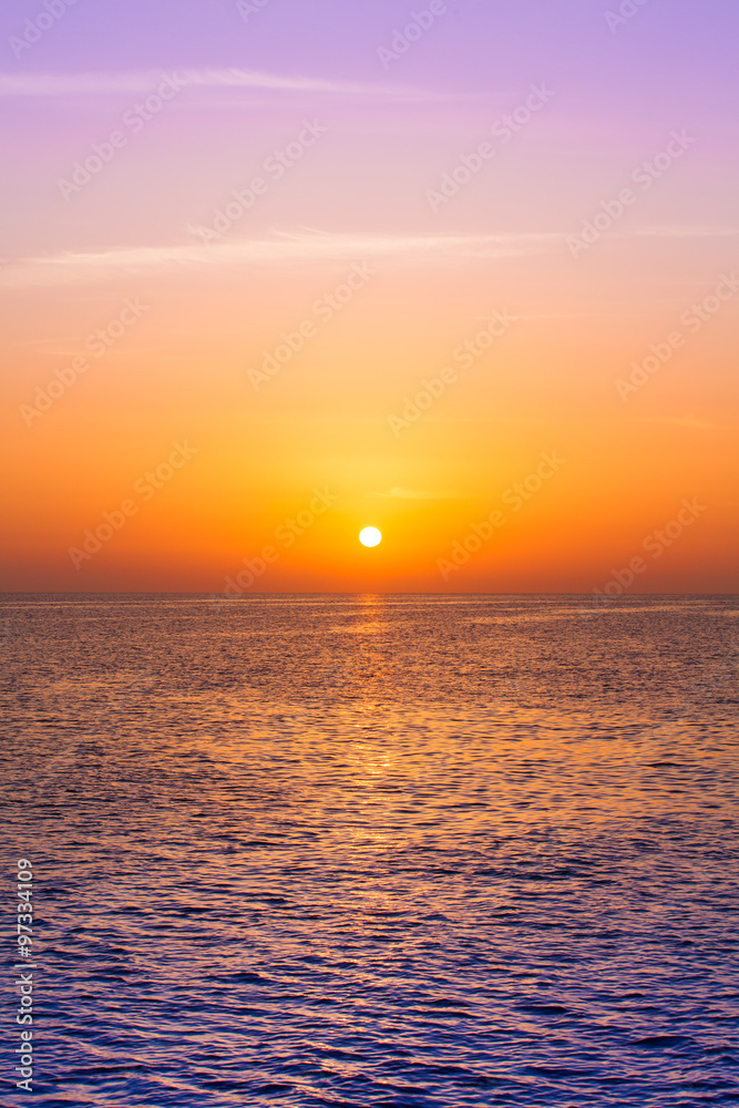 Beautiful sunset above the sea. Scenic view of beautiful sunset Beautiful sunset above the sea. Scenic view of beautiful sunset