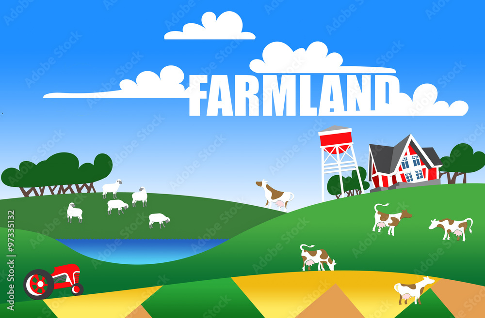 illustration of farmland