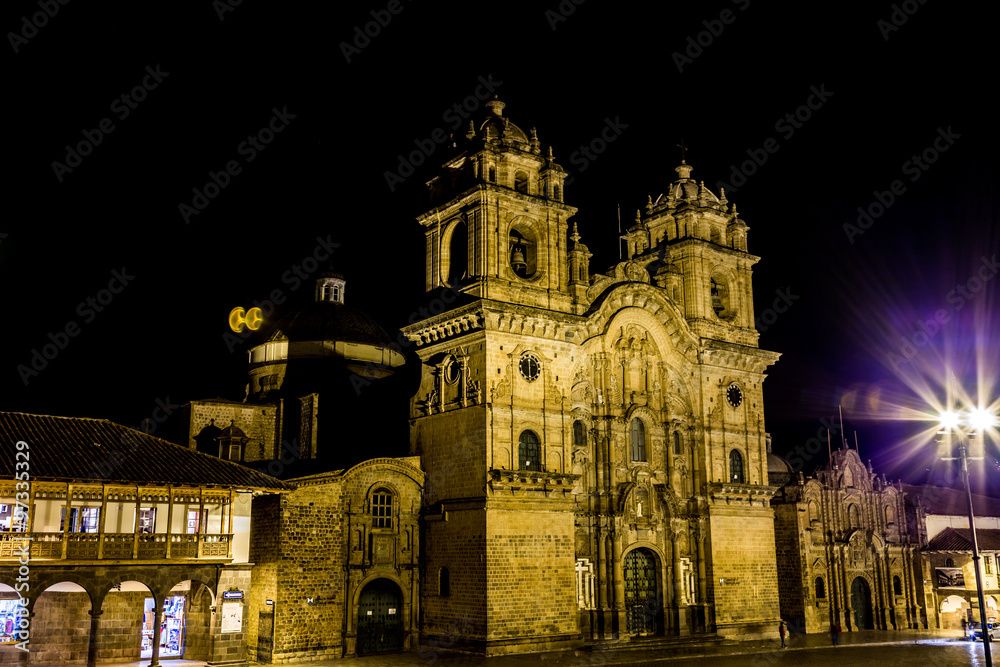 Iglesia La Merced, Plaza de Armas in Cusco, Peru. The church was founded in 1535. 