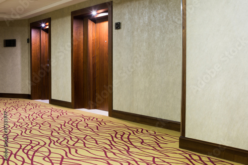 hotel corridor with carpet