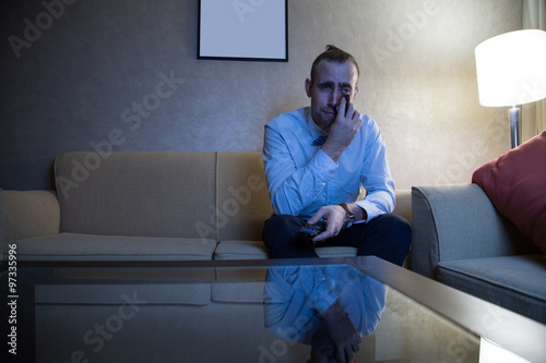 Man watching TV