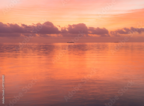 sunset at Maldivian beach