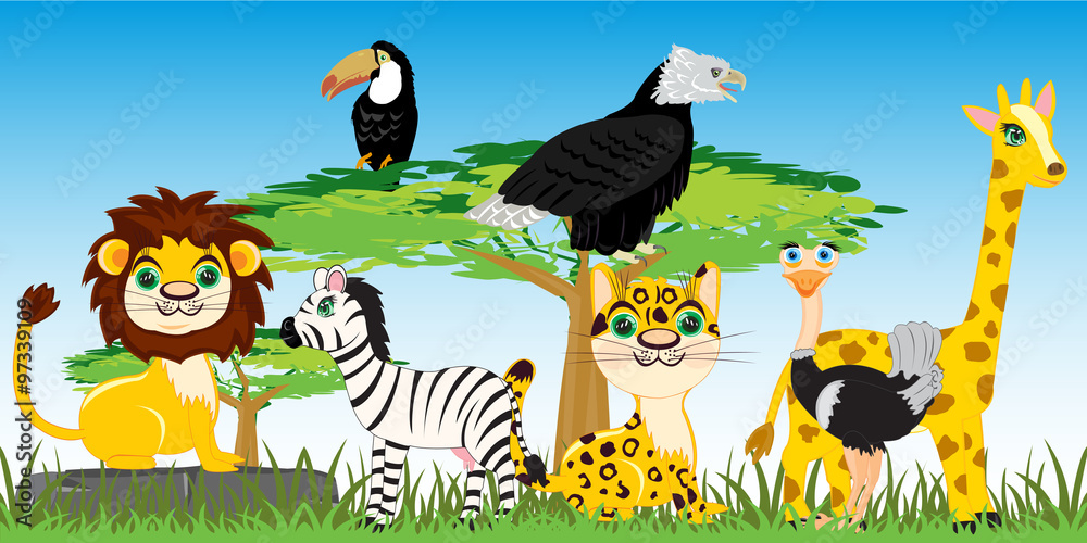 Naklejka premium Wild animals of the africa