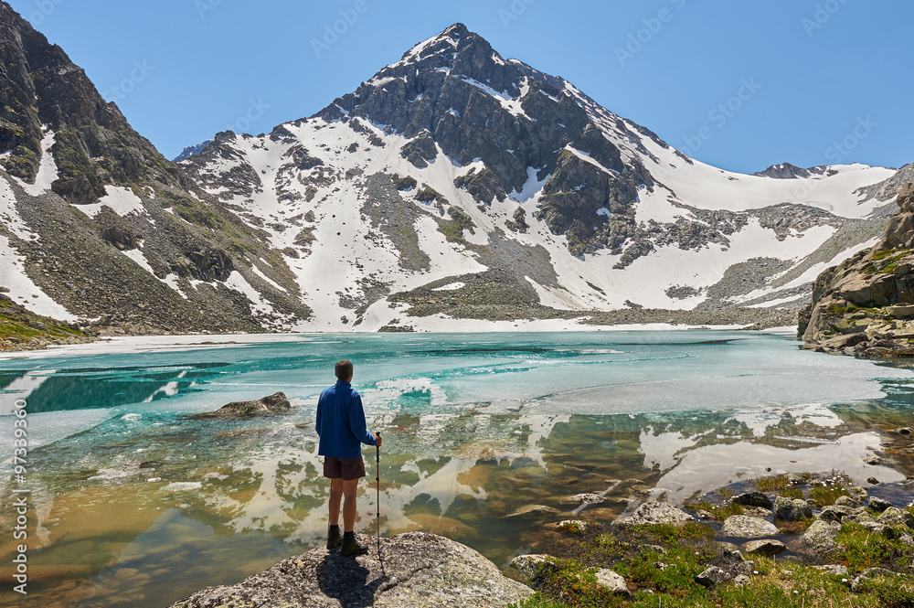 Naklejka premium Beautiful summer landscape, Altai mountains Russia.