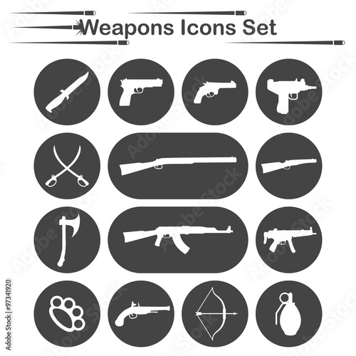 Weapon icons set