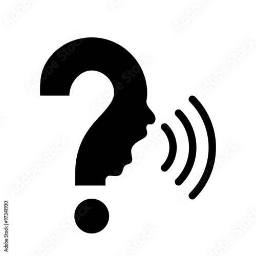 Question mark with human face