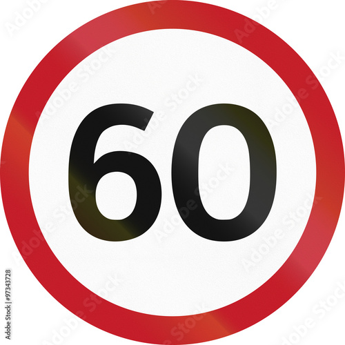 Road sign in the Philippines - Speed Limit Restriction  Maximum 60 km h 