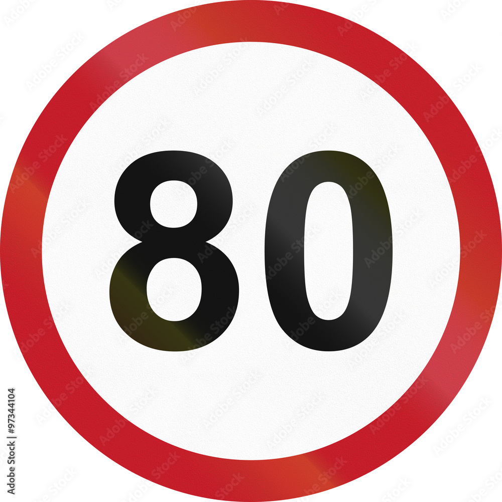 Road sign in the Philippines - Speed limit - Maximum 80 kph Road sign in the Philippines - Speed limit - Maximum 80 kph