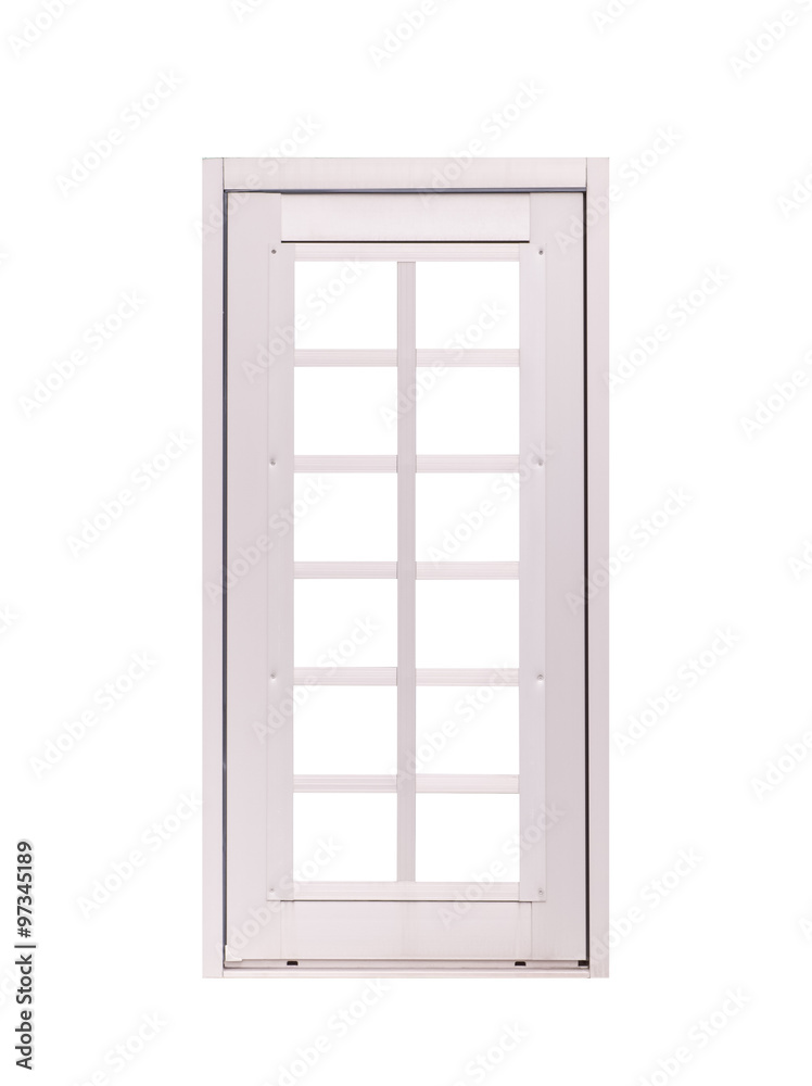 White metal window isolated on a white background White metal window isolated on a white background