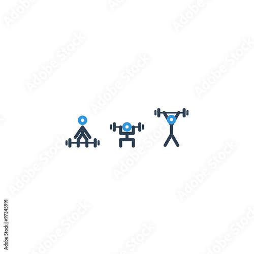 Powerlifting set of icons