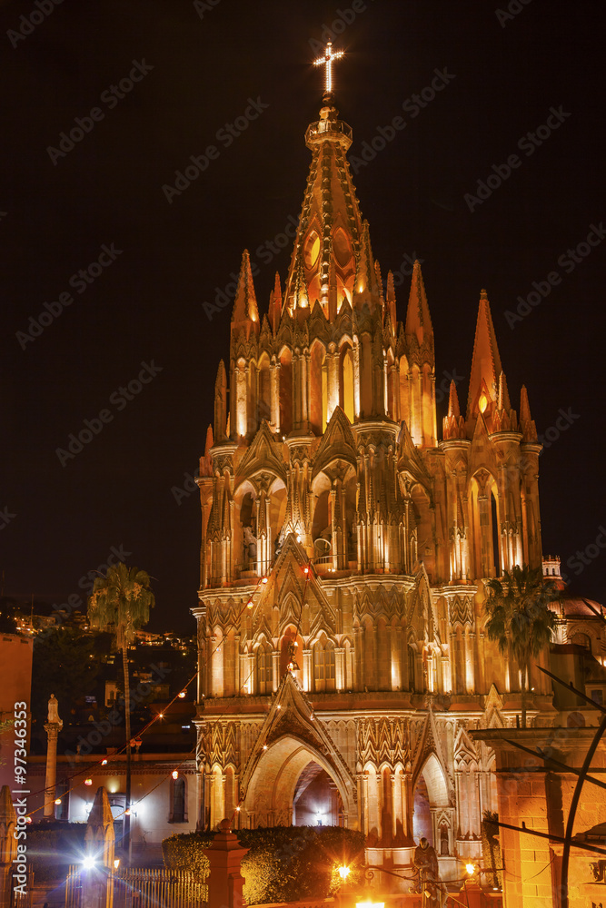 Parroquia Church Christmas Night San Miguel de Allende