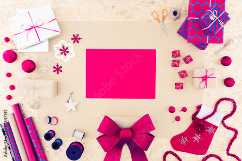 Pink christmas paper