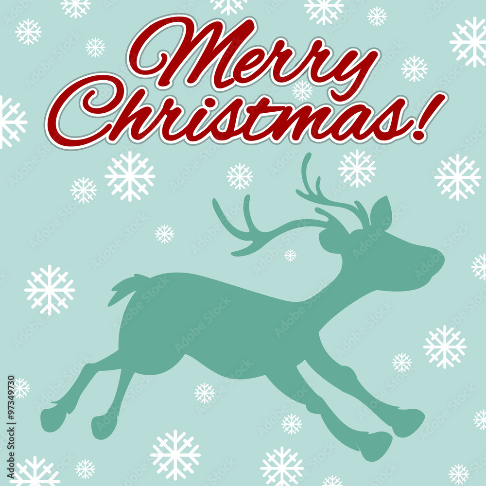 Christmas theme with reindeer and snowflakes Christmas theme with reindeer and snowflakes