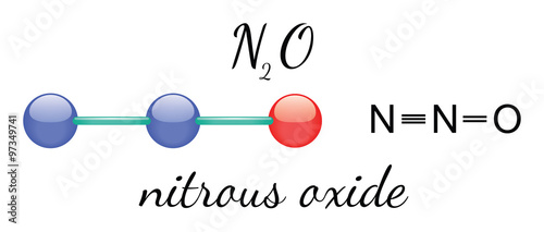 N2O nitrous oxide molecule