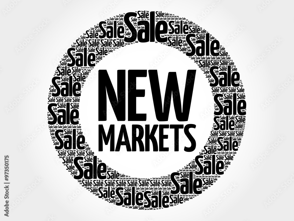 Fototapeta premium New Markets words cloud, business concept background