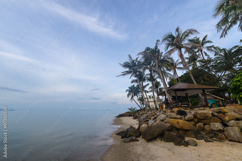 Naklejka premium Koh Phangan beach sunrise Thailand