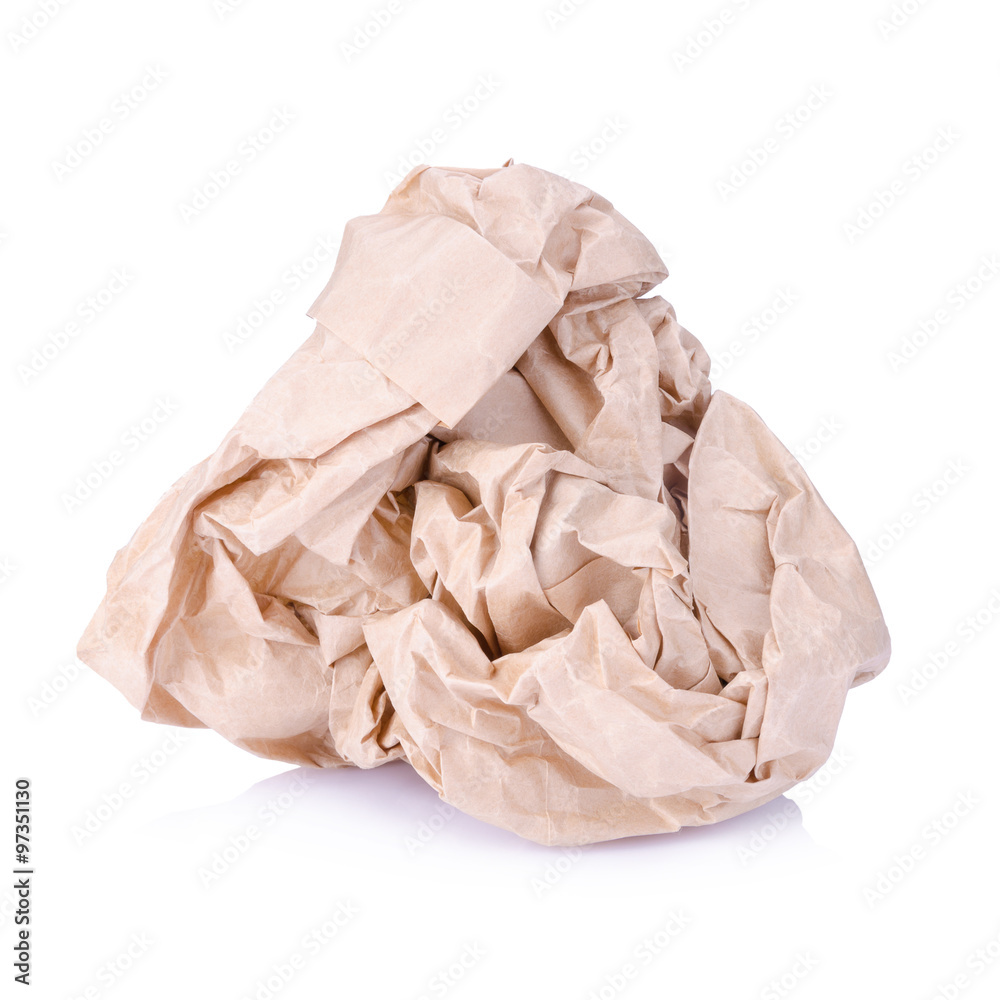 Crumpled brown paper balls isolated on white Crumpled brown paper balls isolated on white