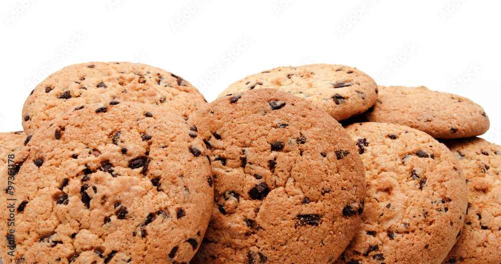 Chocolate chip cookies isolated Chocolate chip cookies isolated