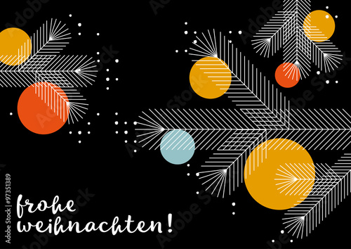 Weihnachtsgruß, geometrisches Design, schwarz