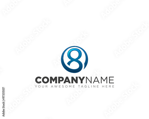 Vector sign number 8 logo icon