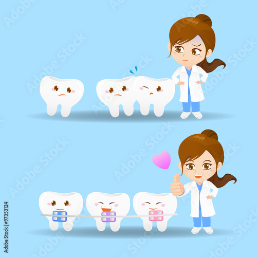 cartoon doctor dentist woman